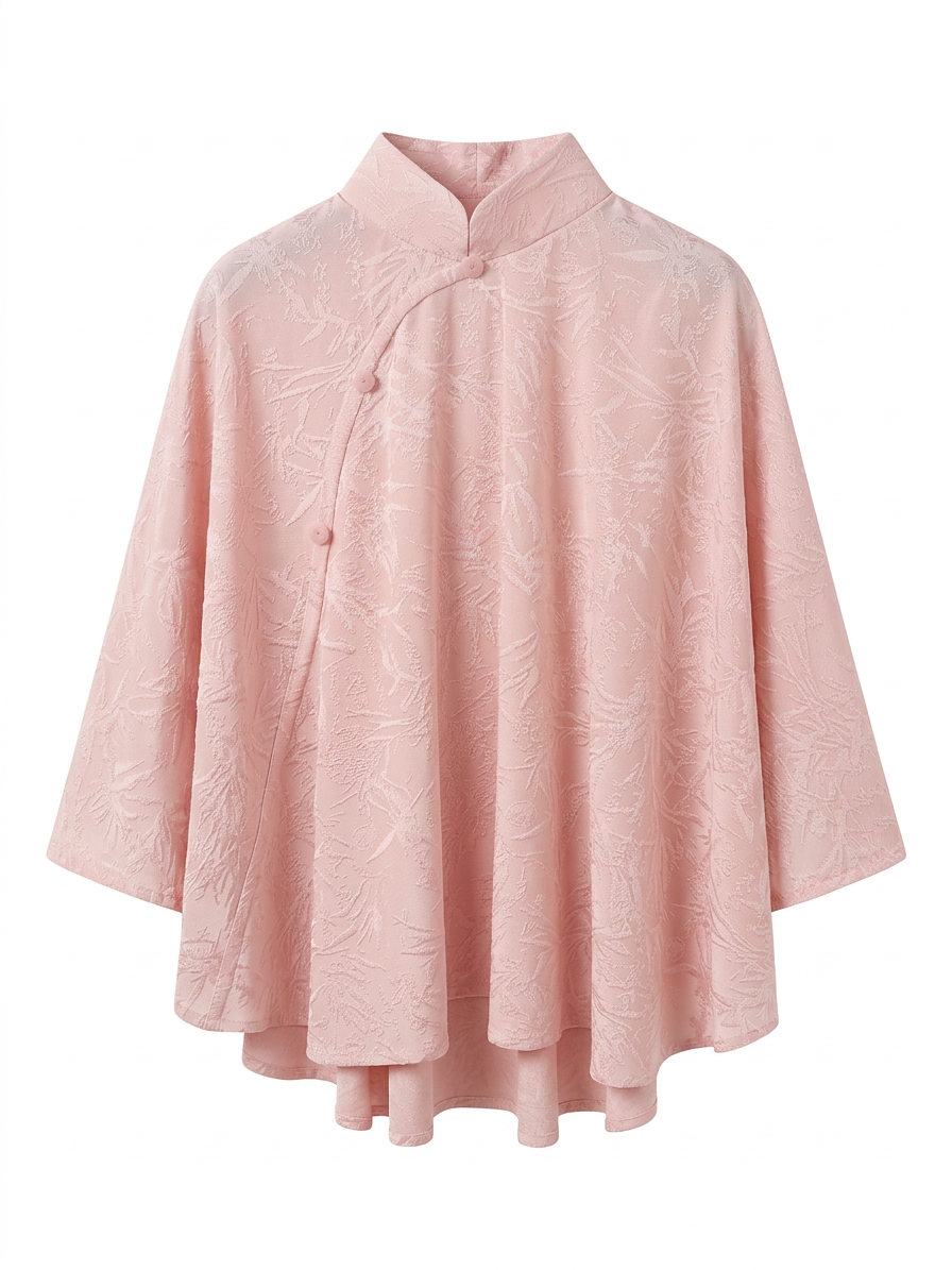 Pink Leaf Cheongsam Cape