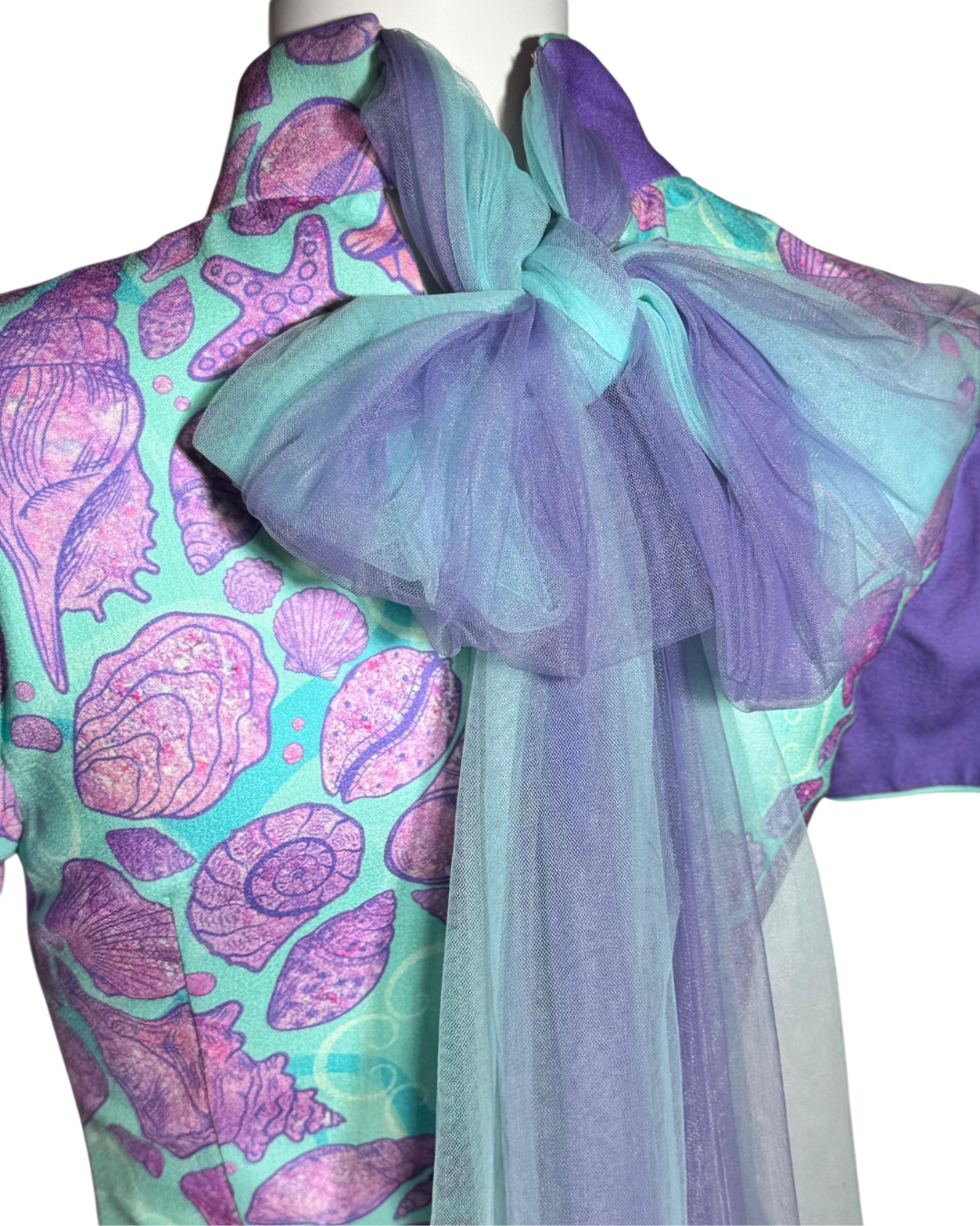 Seashell Print Cheongsam Dress