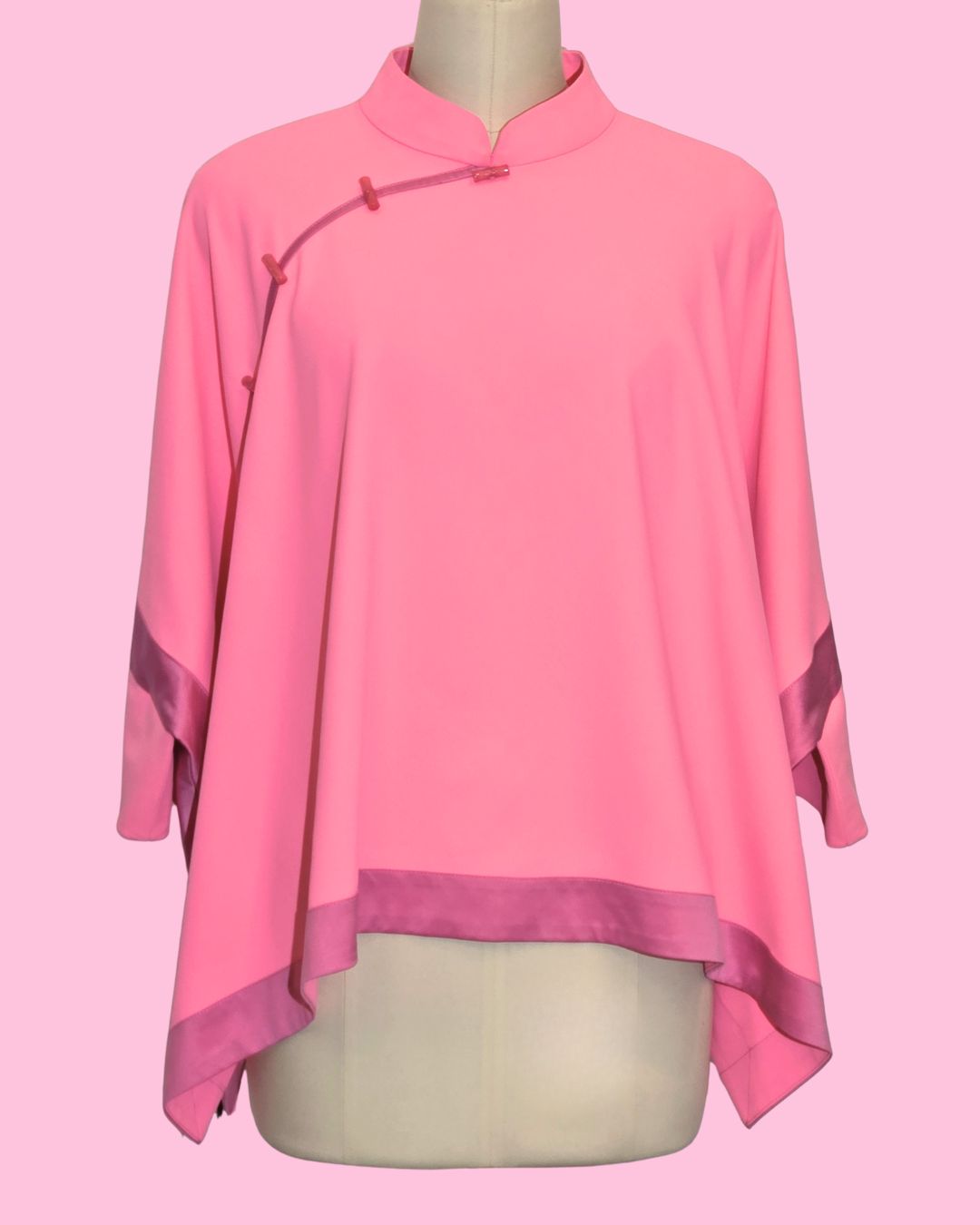 Hot Pink Cheongsam Cape