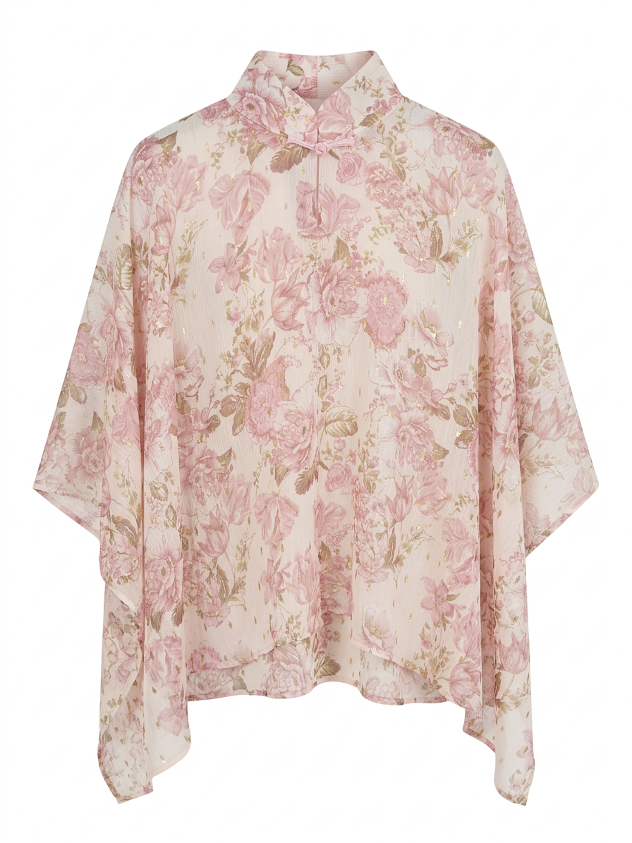 Pink Gold Dust Cheongsam Cape