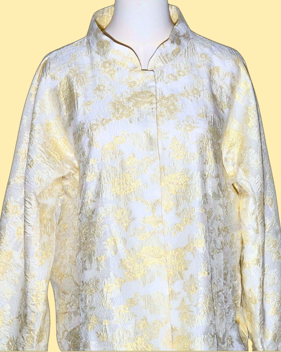 White and Gold Brocade Tang Jacket