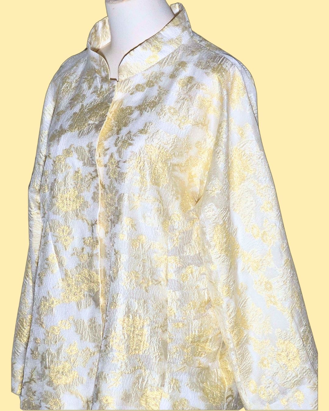 White and Gold Brocade Tang Jacket