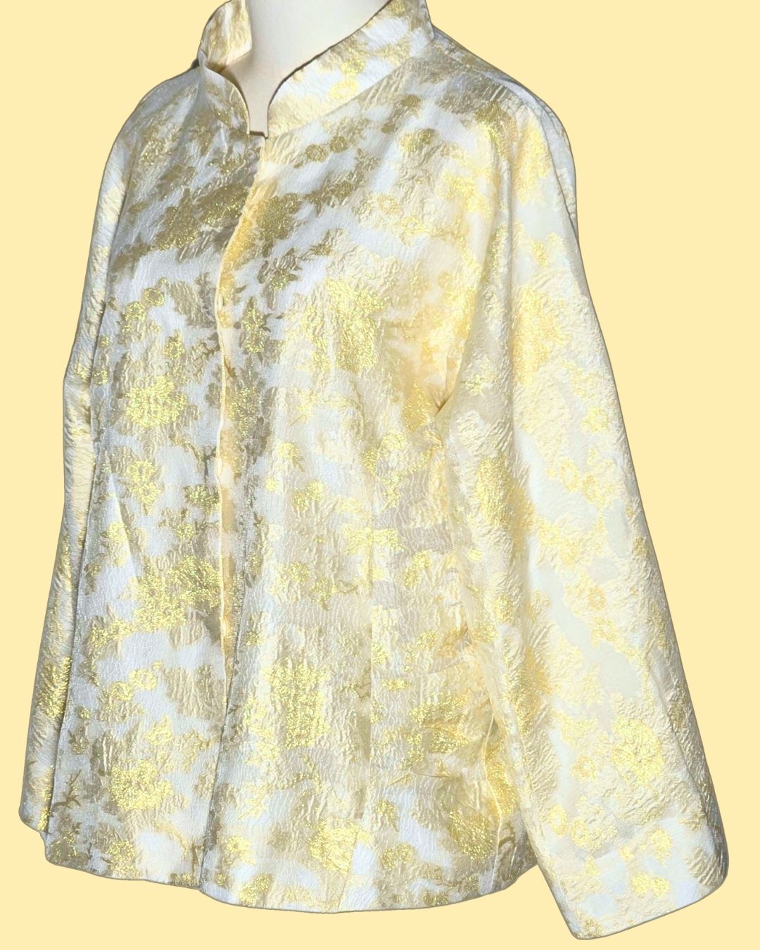 White and Gold Brocade Tang Jacket