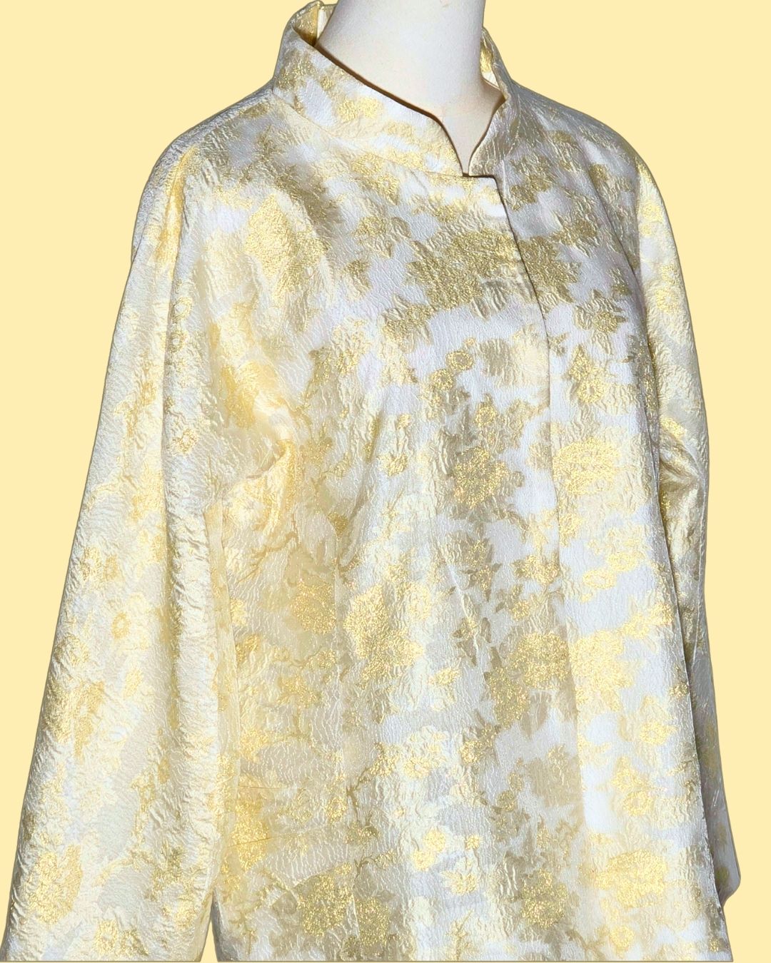 White and Gold Brocade Tang Jacket