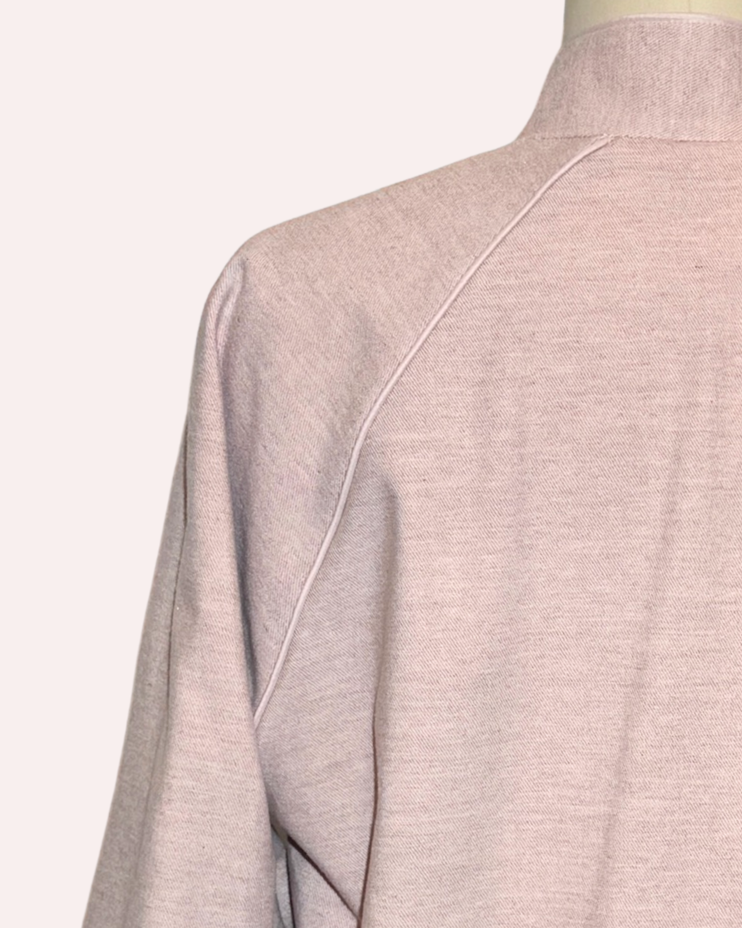 Pink Denim Embroidered Sporty Tang Jacket