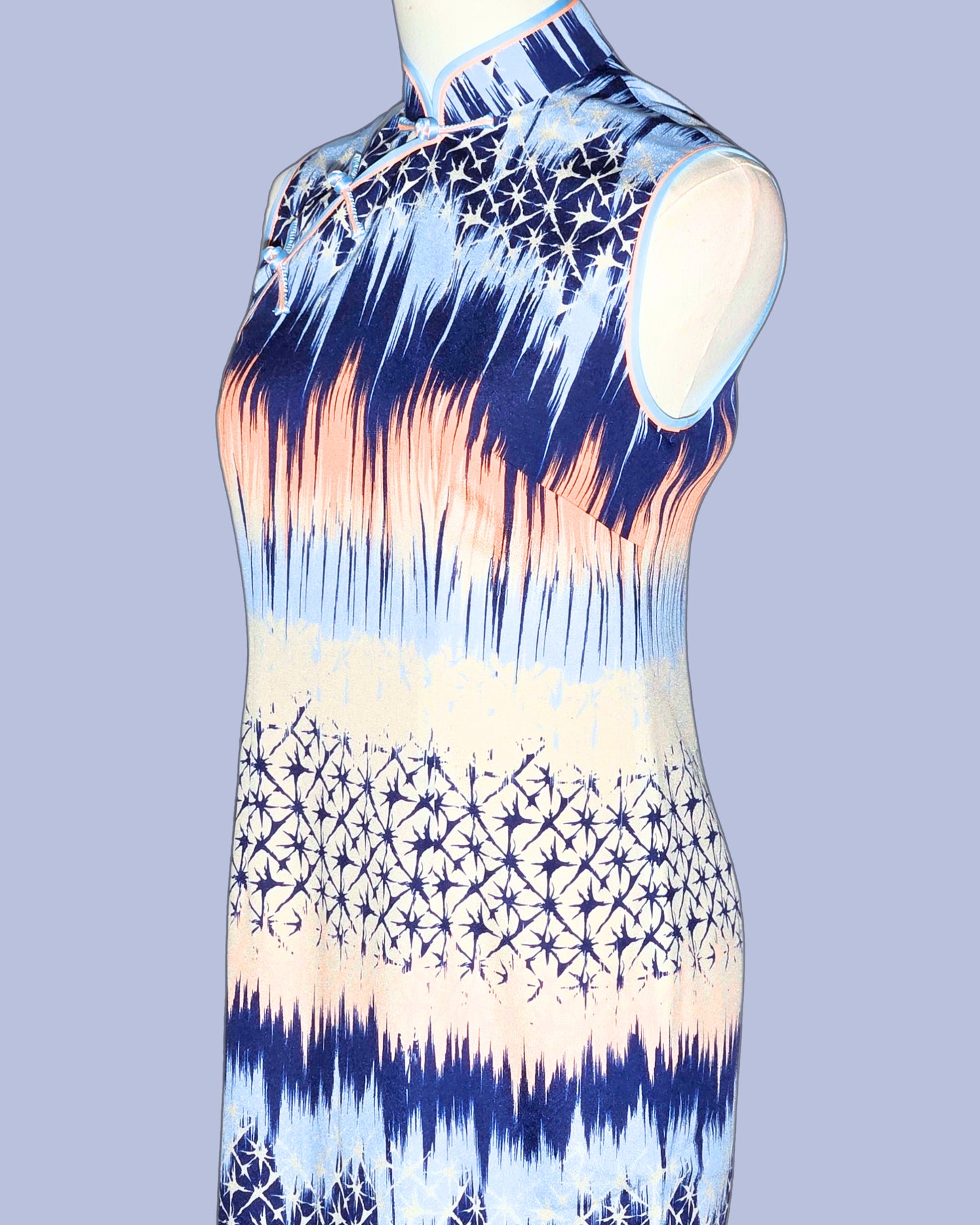 Purple and Blue Dye Cheongsam