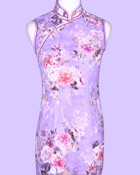 Purple Floral Cheongsam