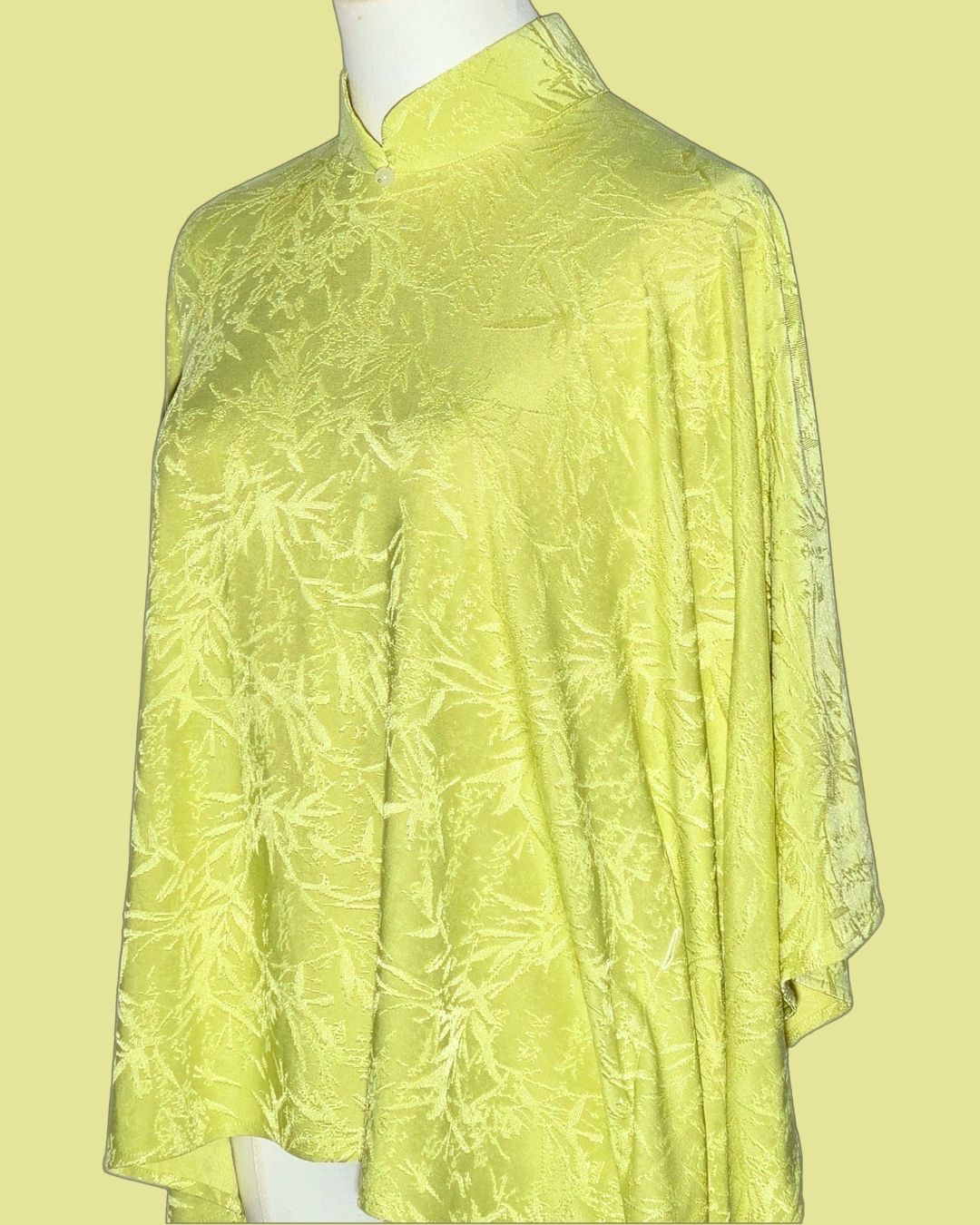 Lime Green Floral Cheongsam Cape