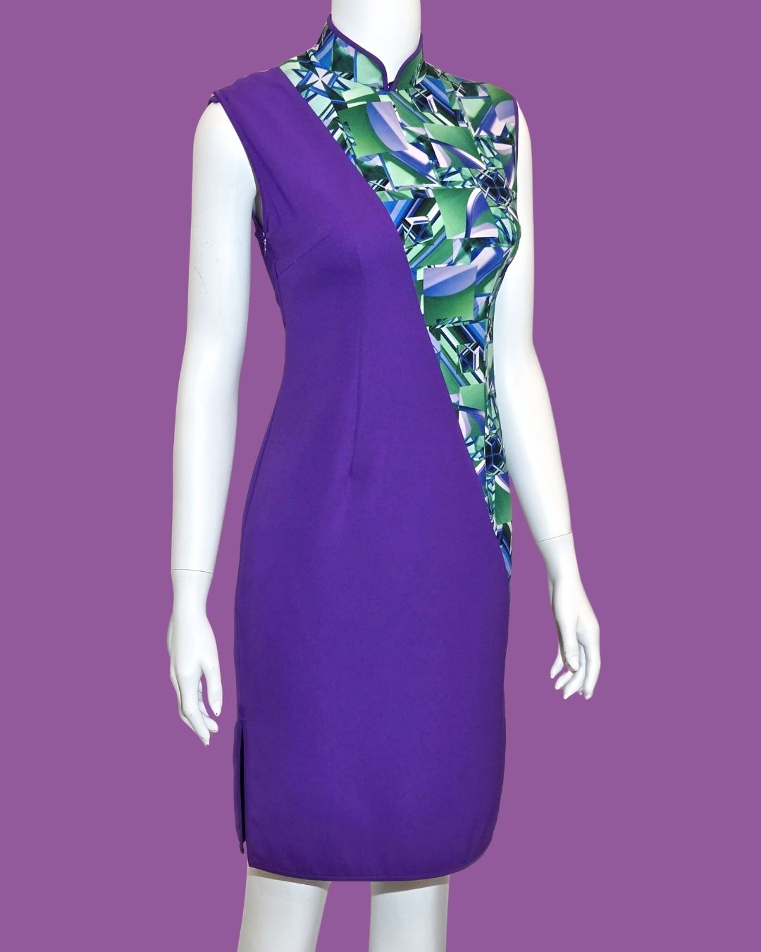 Lavender Purple Asymmetric Cheongsam