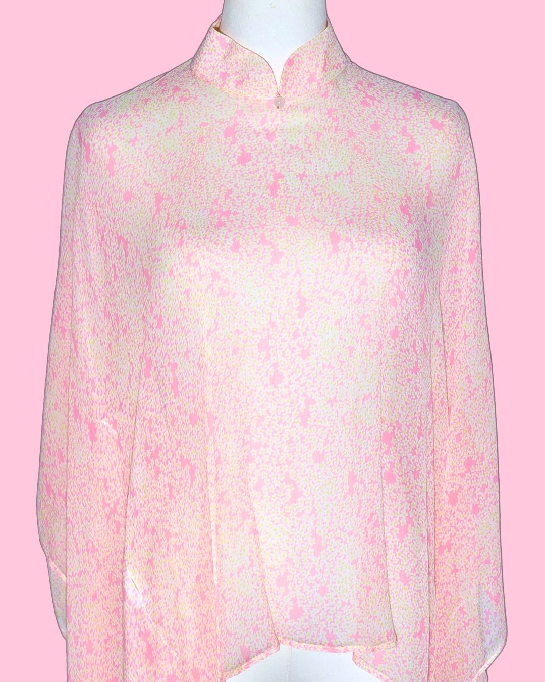 Pink Floral Silk Cheongsam Cape