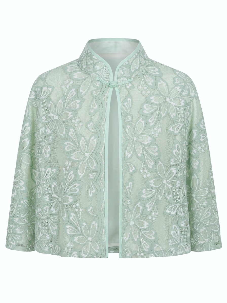 Light Turquoise Lace Cheongsam Cape