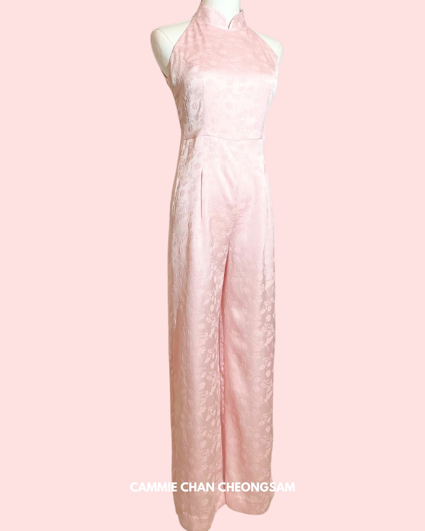 Soft Pink Cheongsam Jumpsuit