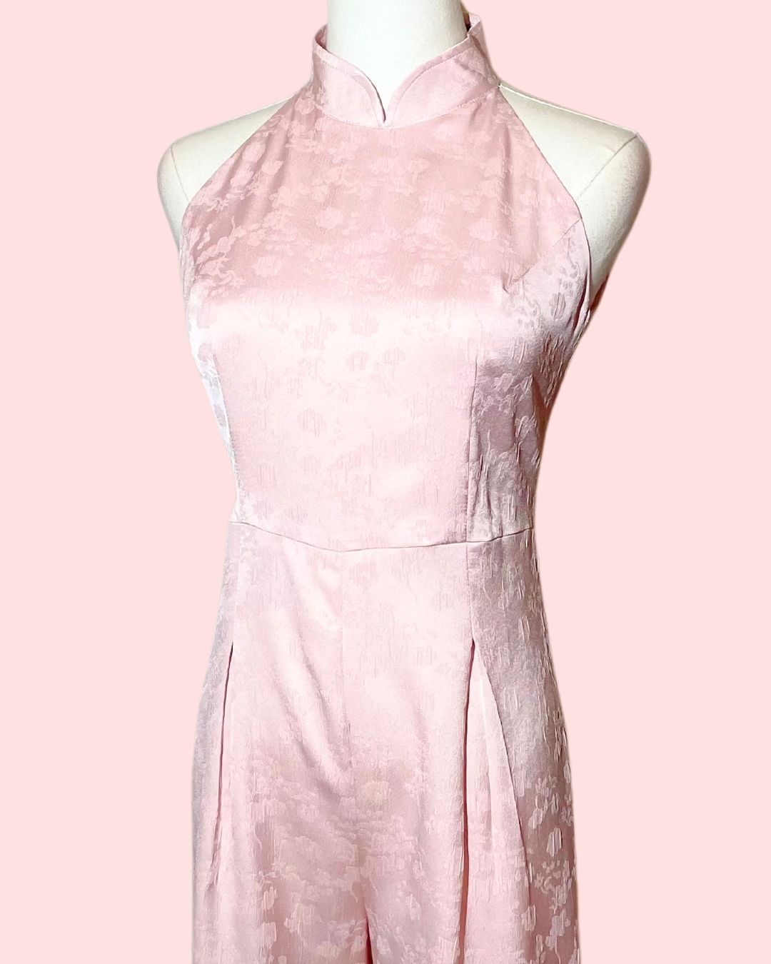 Soft Pink Cheongsam Jumpsuit
