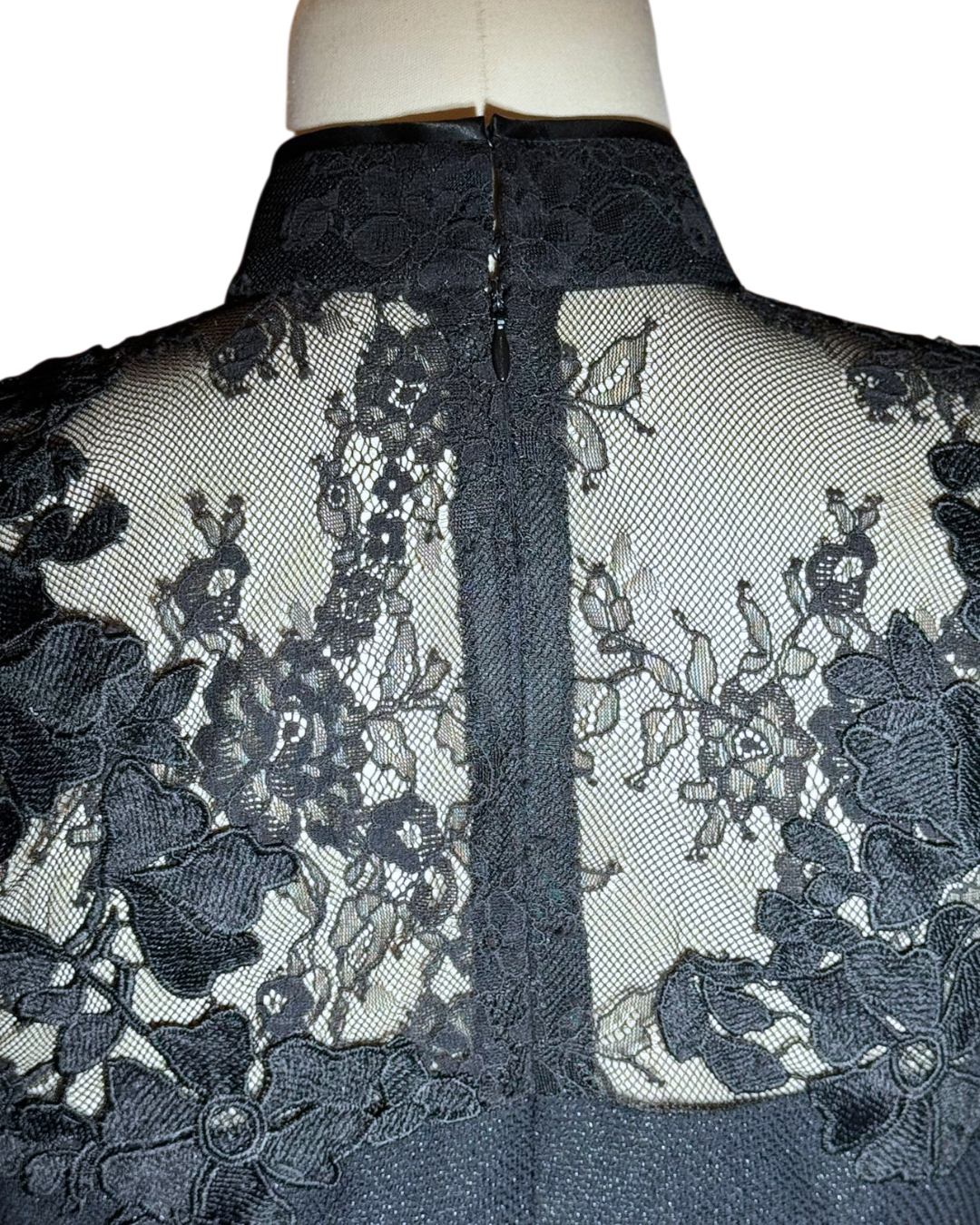 Black Lace Sheer Sparkle Cheongsam