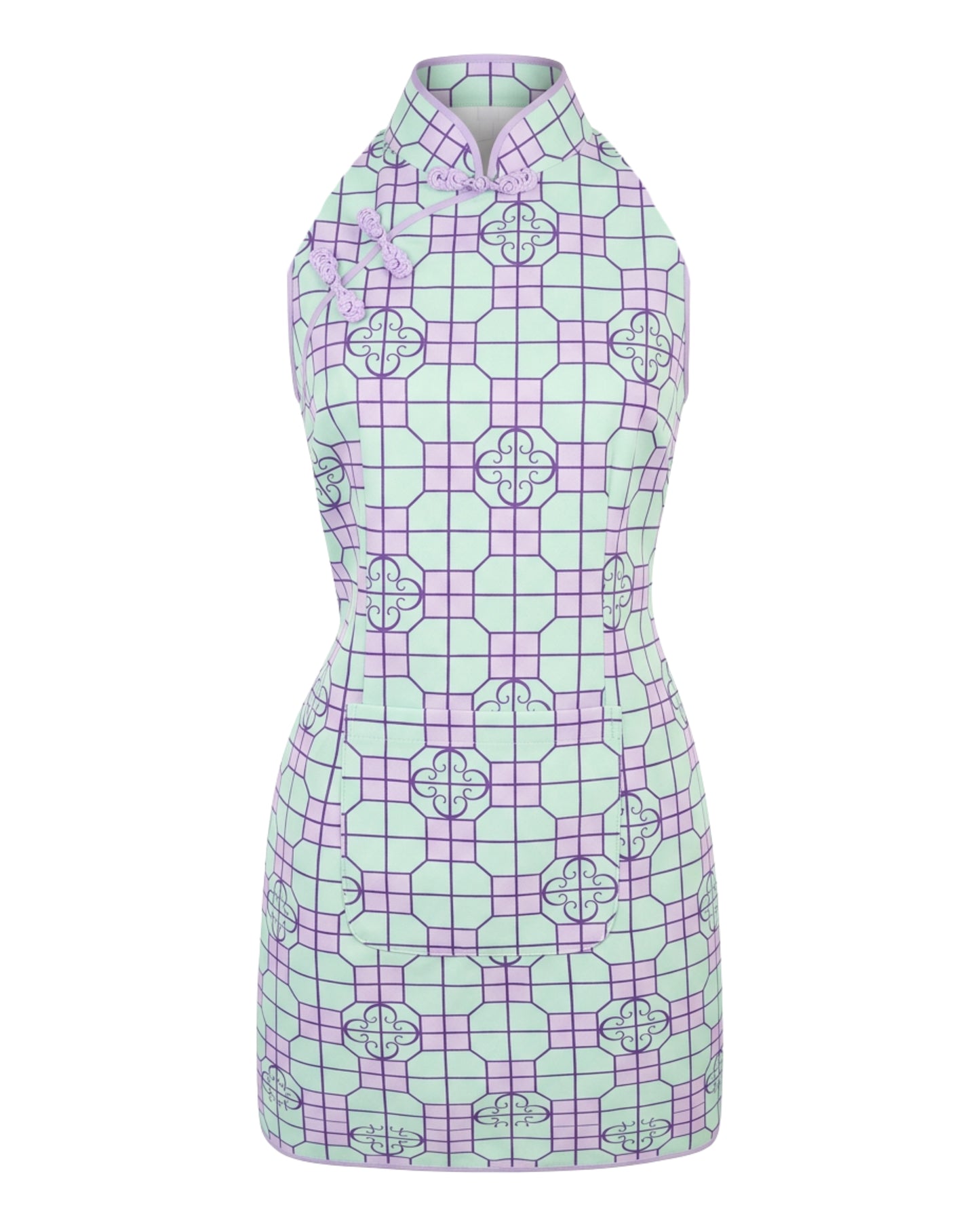 Cheongsam Apron - HK Lilac Tile