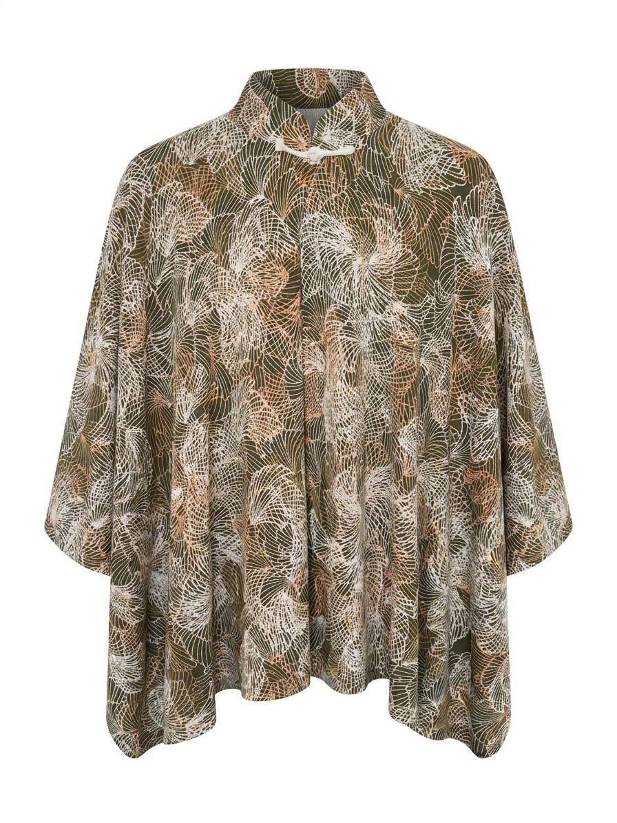 Dark Green Shell Cheongsam Cape