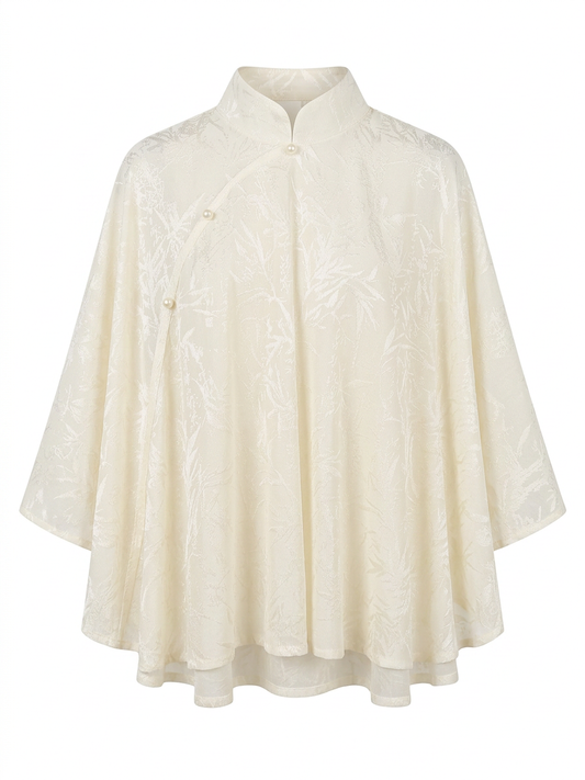 White Pearl Cheongsam Cape