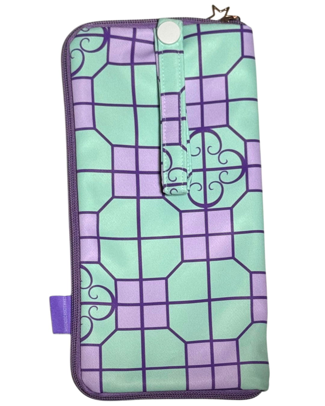 Portable Waterproof Umbrella Bag - Green & Purple Geometric Pattern