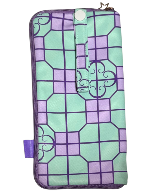Portable Waterproof Umbrella Bag - Green & Purple Geometric Pattern