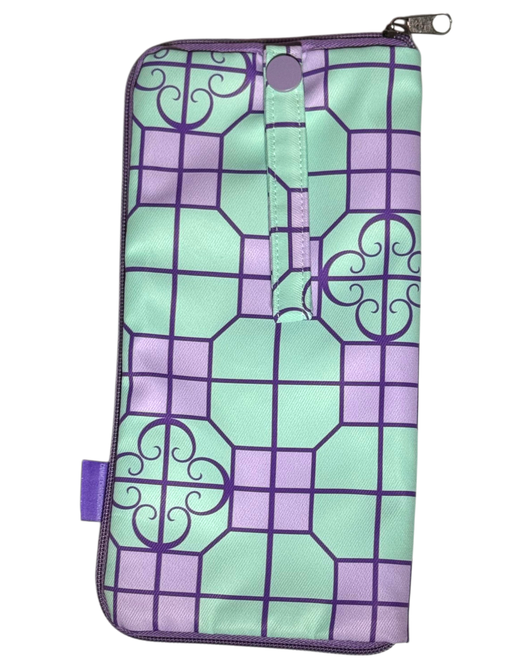 Portable Waterproof Umbrella Bag - Green & Purple Geometric Pattern