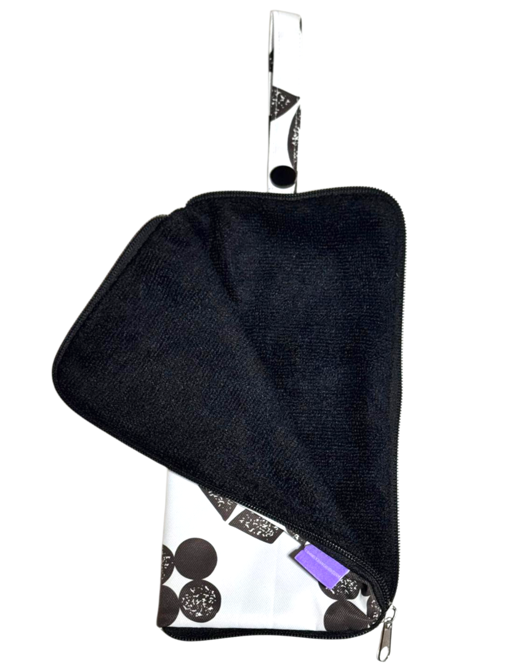 Portable Waterproof Umbrella Bag - White & Black Geometric Pattern