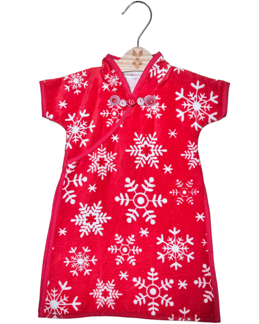 Cheongsam Towel - Red Snowflake Prosperity