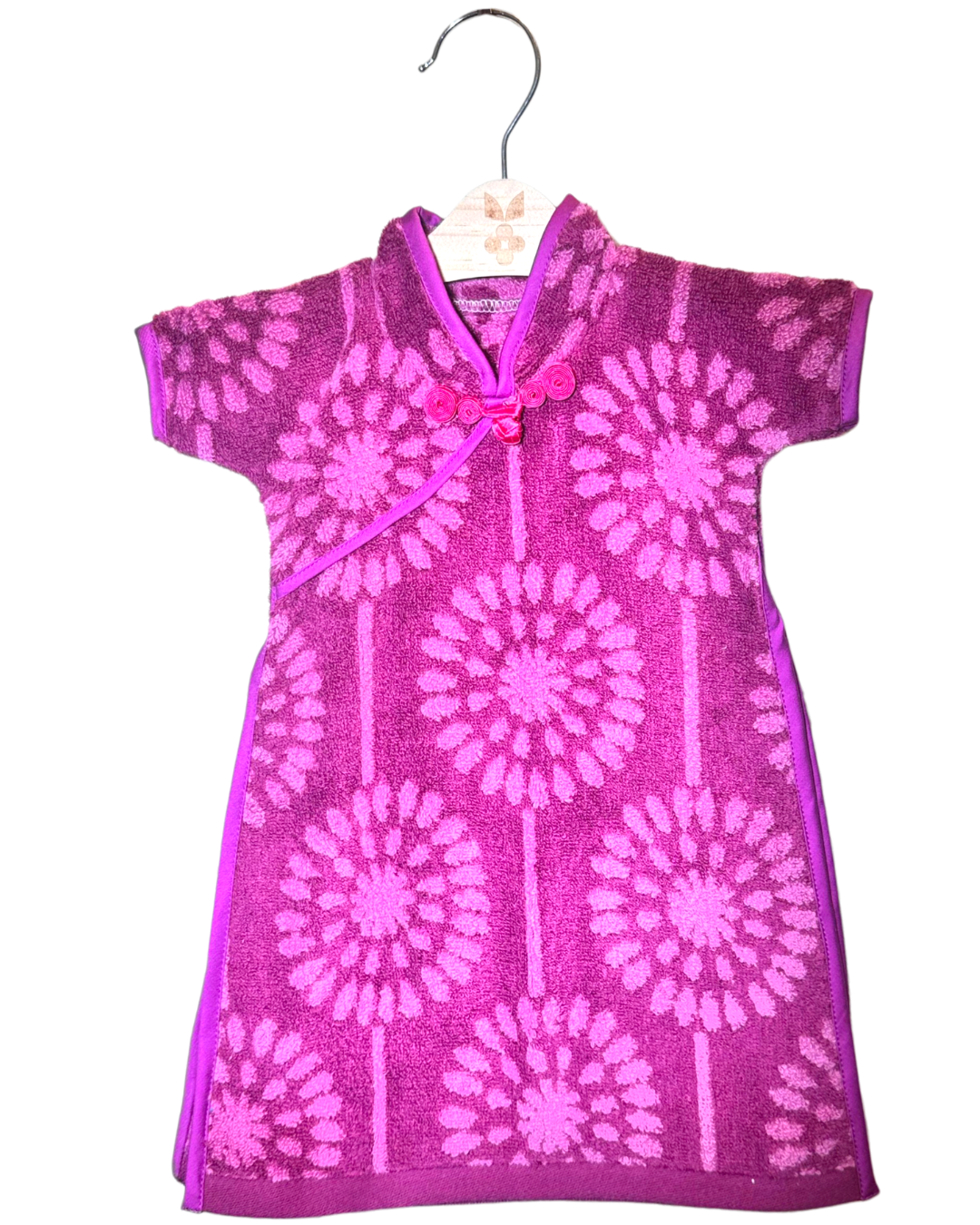 Cheongsam Towel - Purple Vibrant Floral Grace