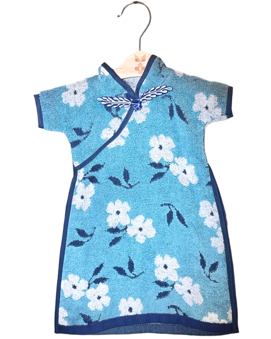 Cheongsam Towel - Blue Serene Blossom Harmony