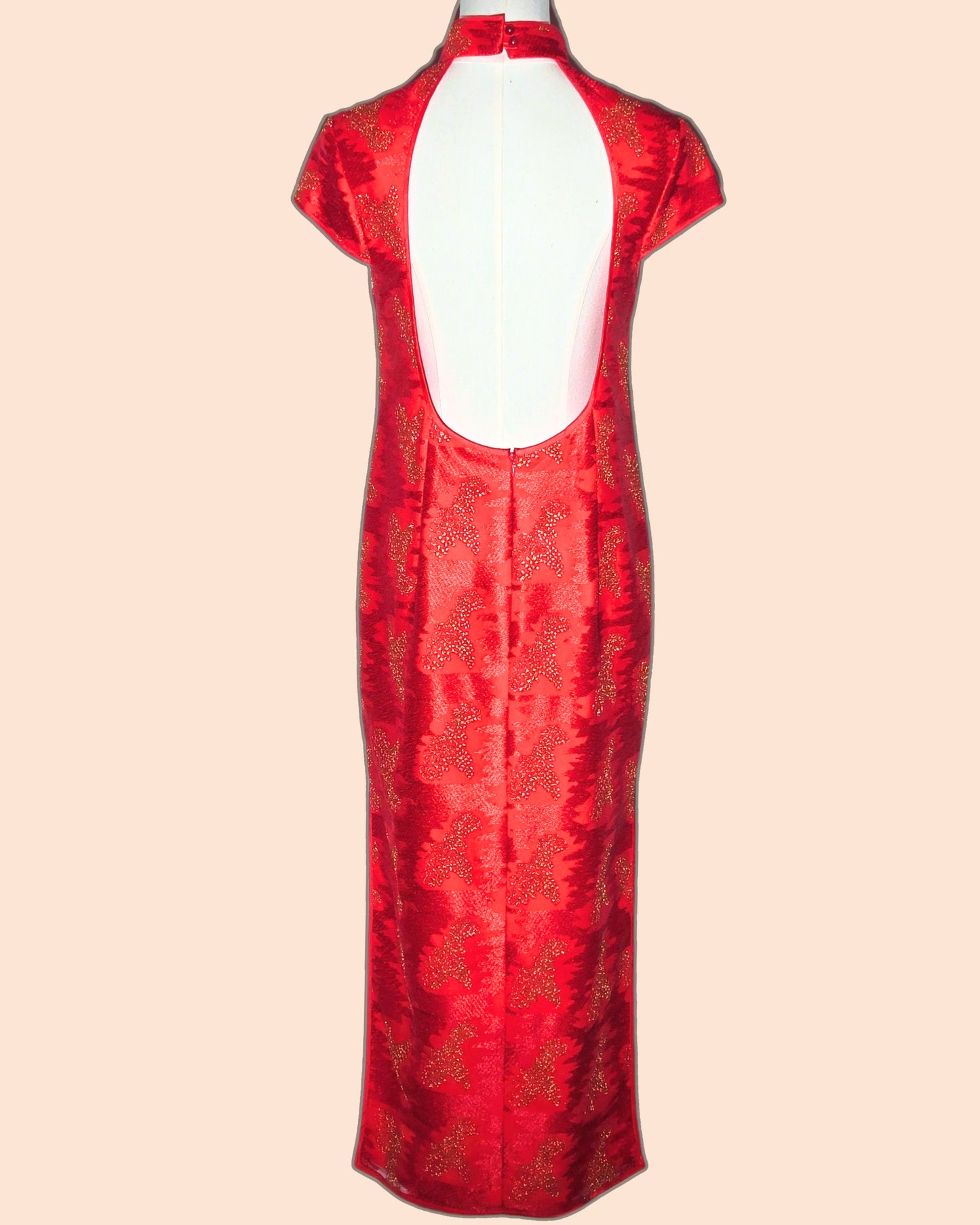 Red Gold Embroidered Cheongsam