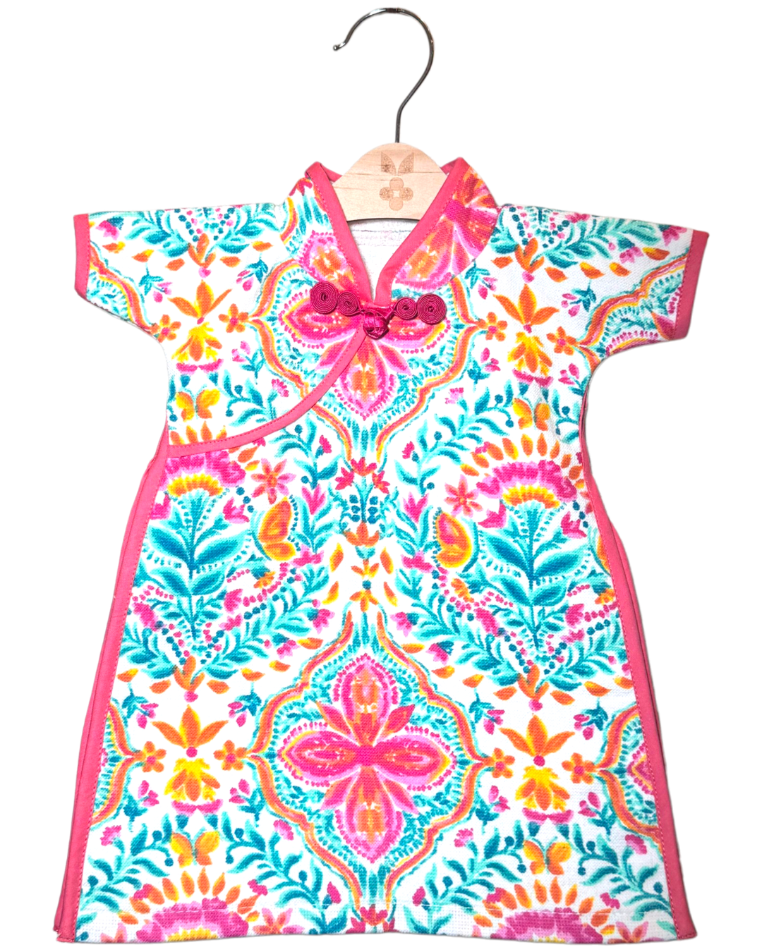 Cheongsam Towel - Blue & Pink Vibrant Paisley Bliss