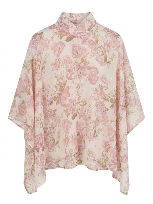 Pink Gold Dust Cheongsam Cape
