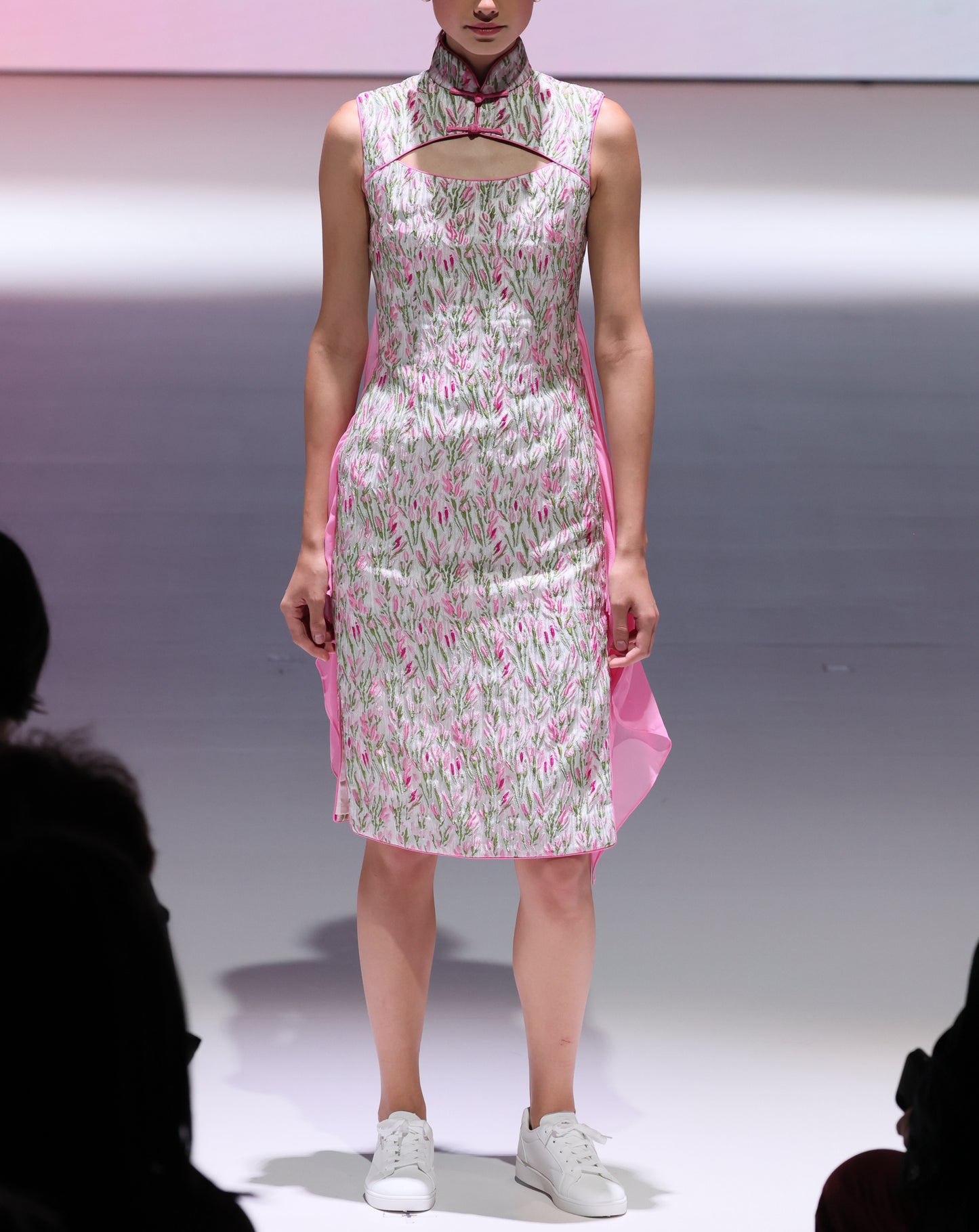 Jacquard Floral w/ Cutout Cheongsam