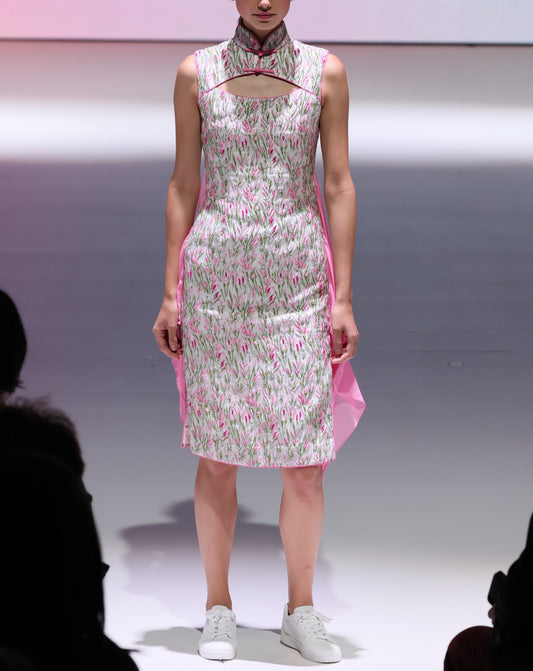 Jacquard Floral w/ Cutout Cheongsam