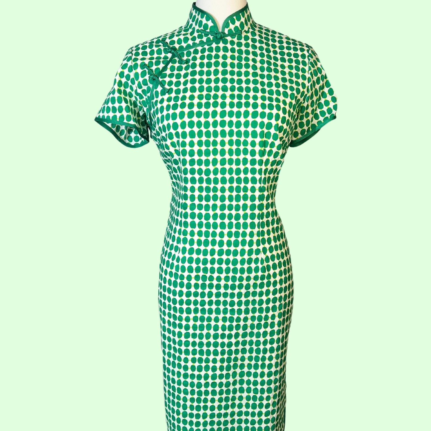 Green Polka Dot Cheongsam