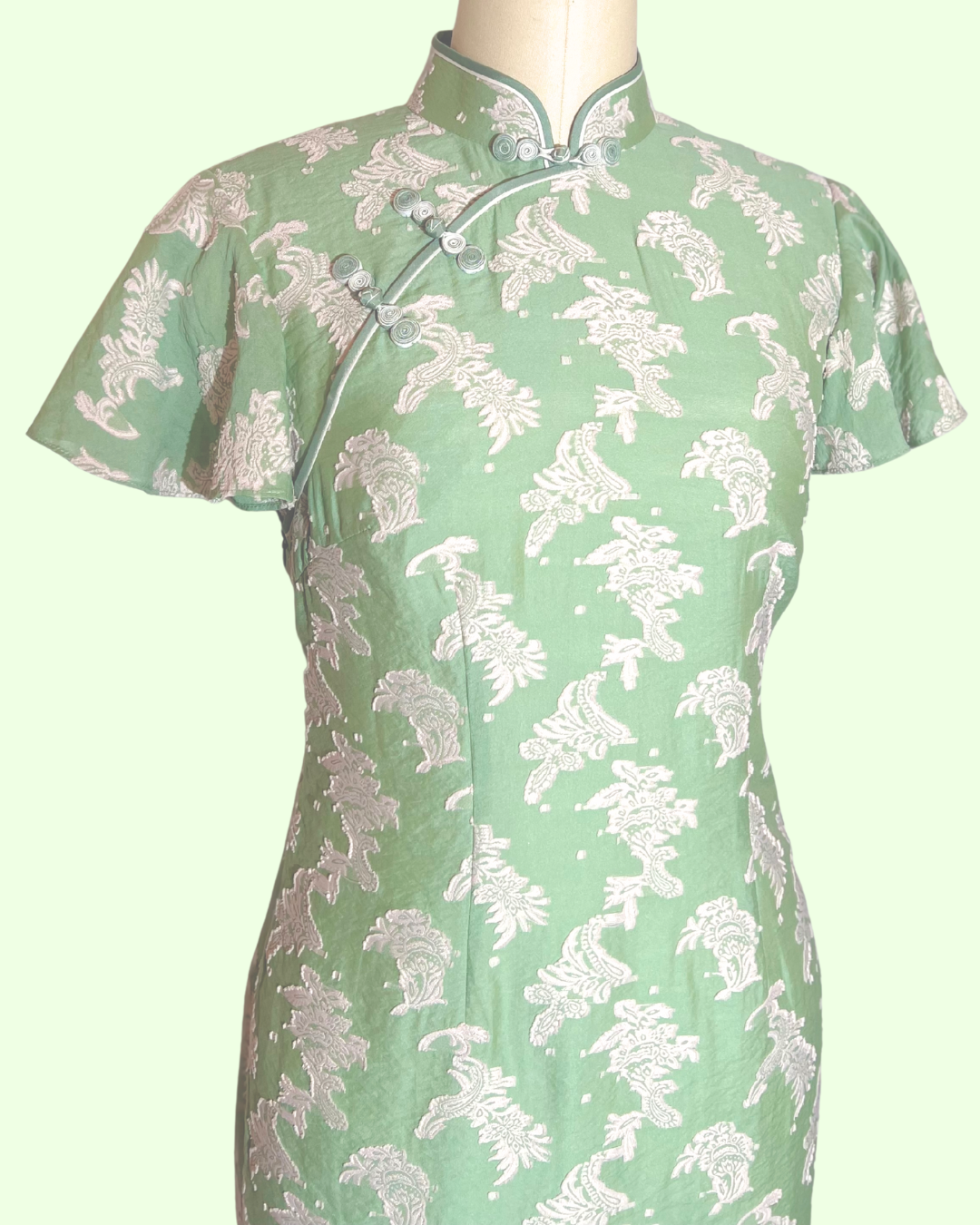 Light Green Floral Cheongsam