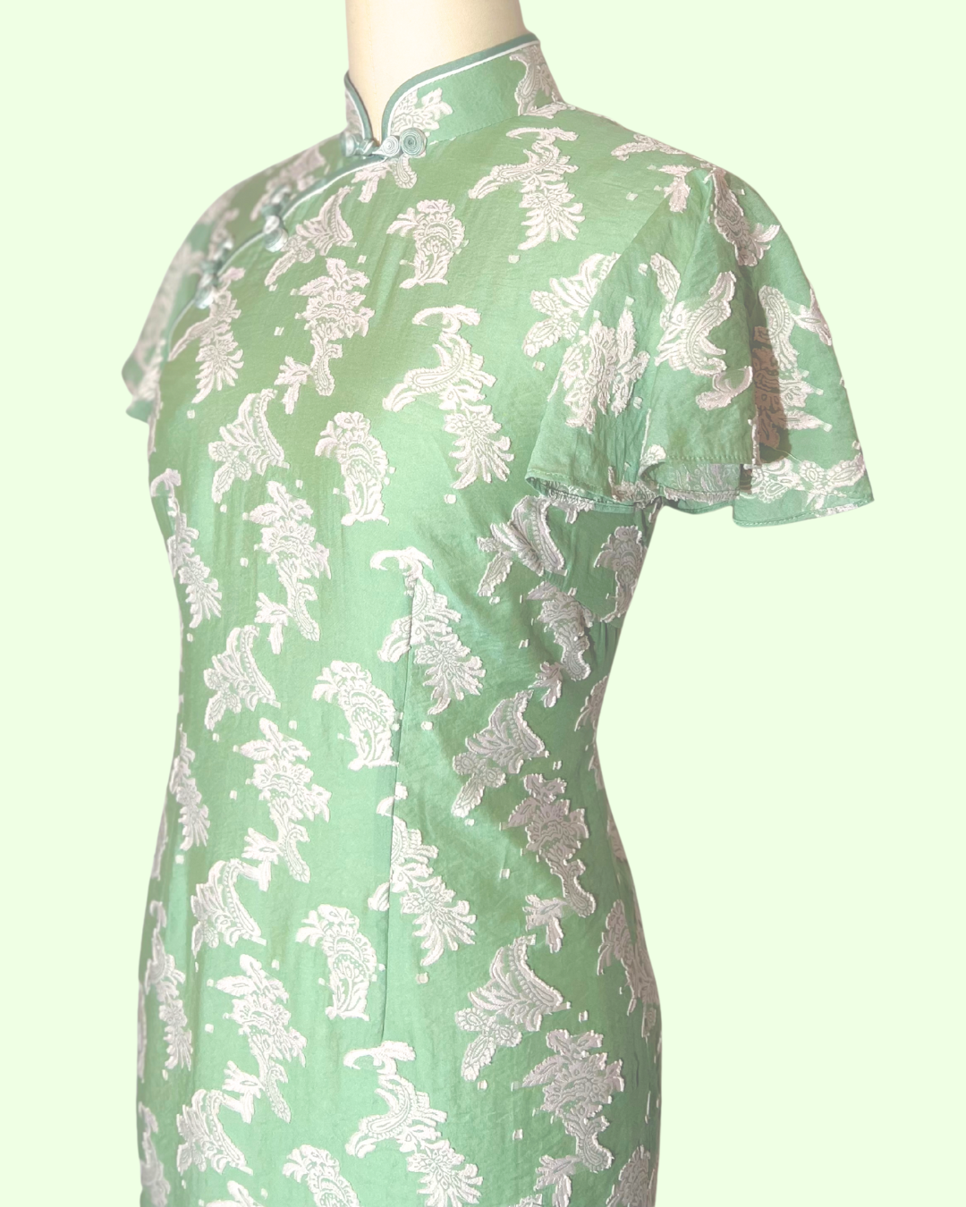 Light Green Floral Cheongsam