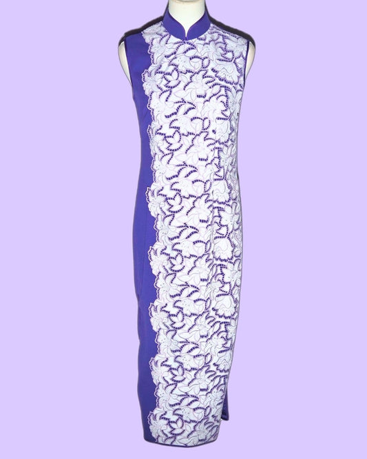 White Lace and Purple Cheongsam