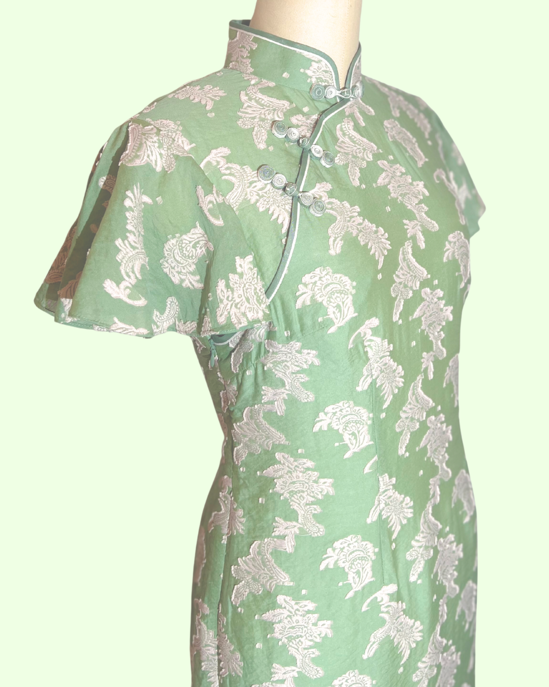 Light Green Floral Cheongsam