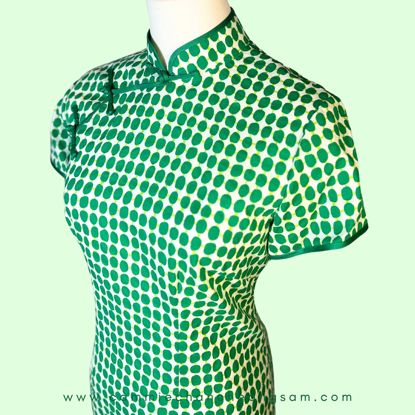 Green Polka Dot Cheongsam