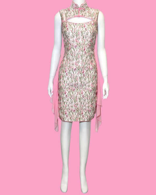 Jacquard Floral w/ Cutout Cheongsam