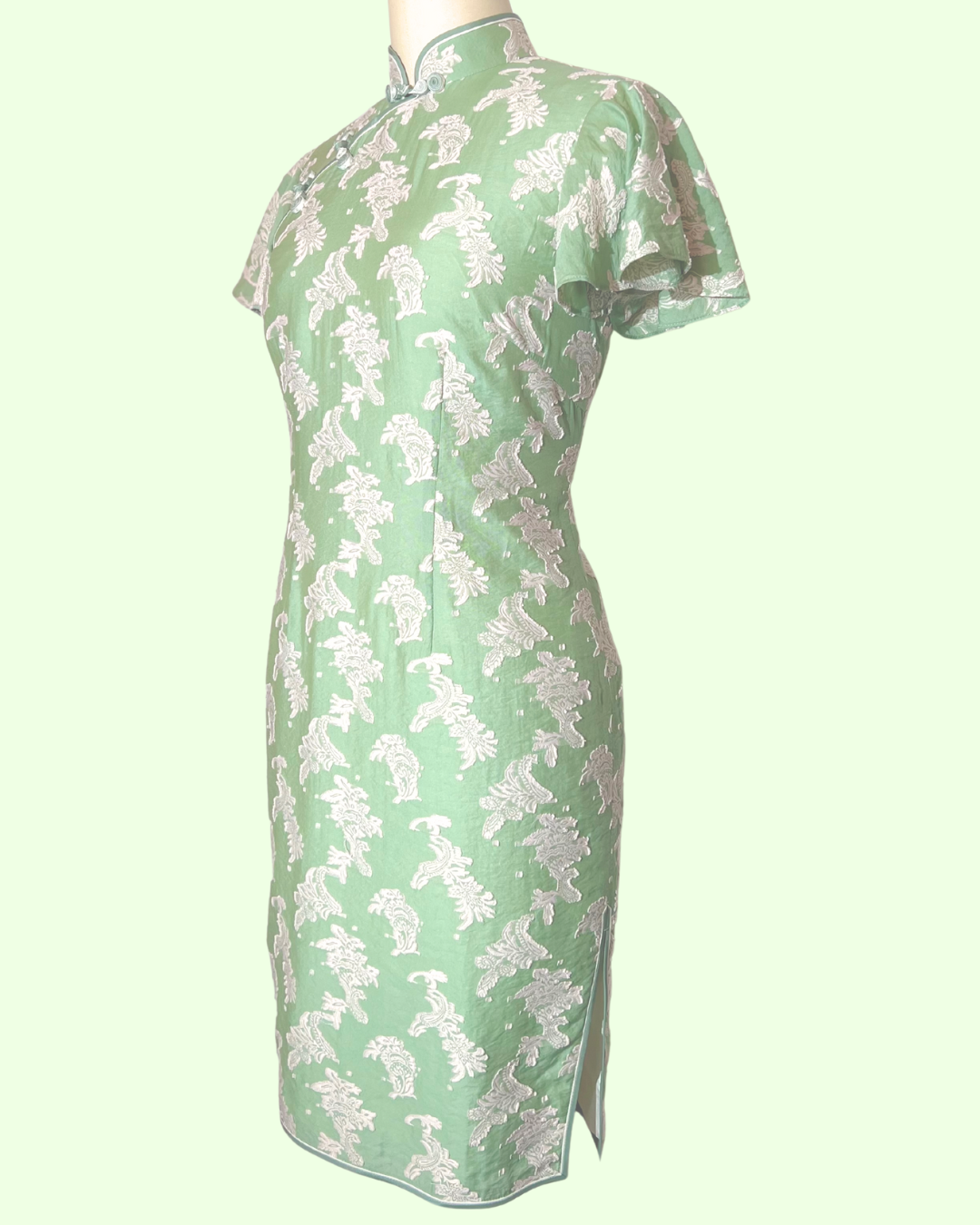 Light Green Floral Cheongsam