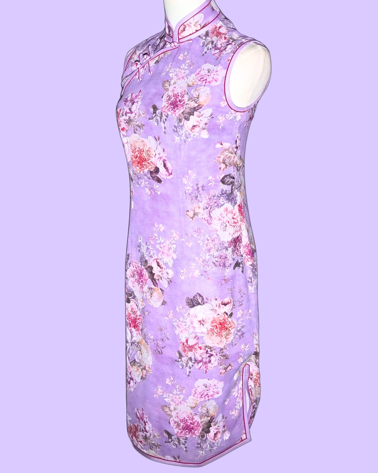 Purple Floral Cheongsam