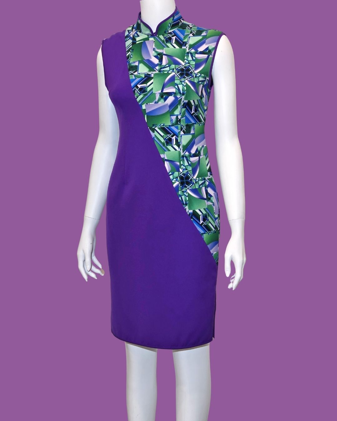 Lavender Purple Asymmetric Cheongsam