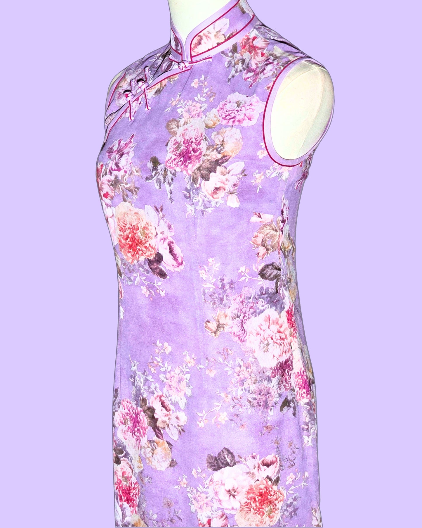 Purple Floral Cheongsam