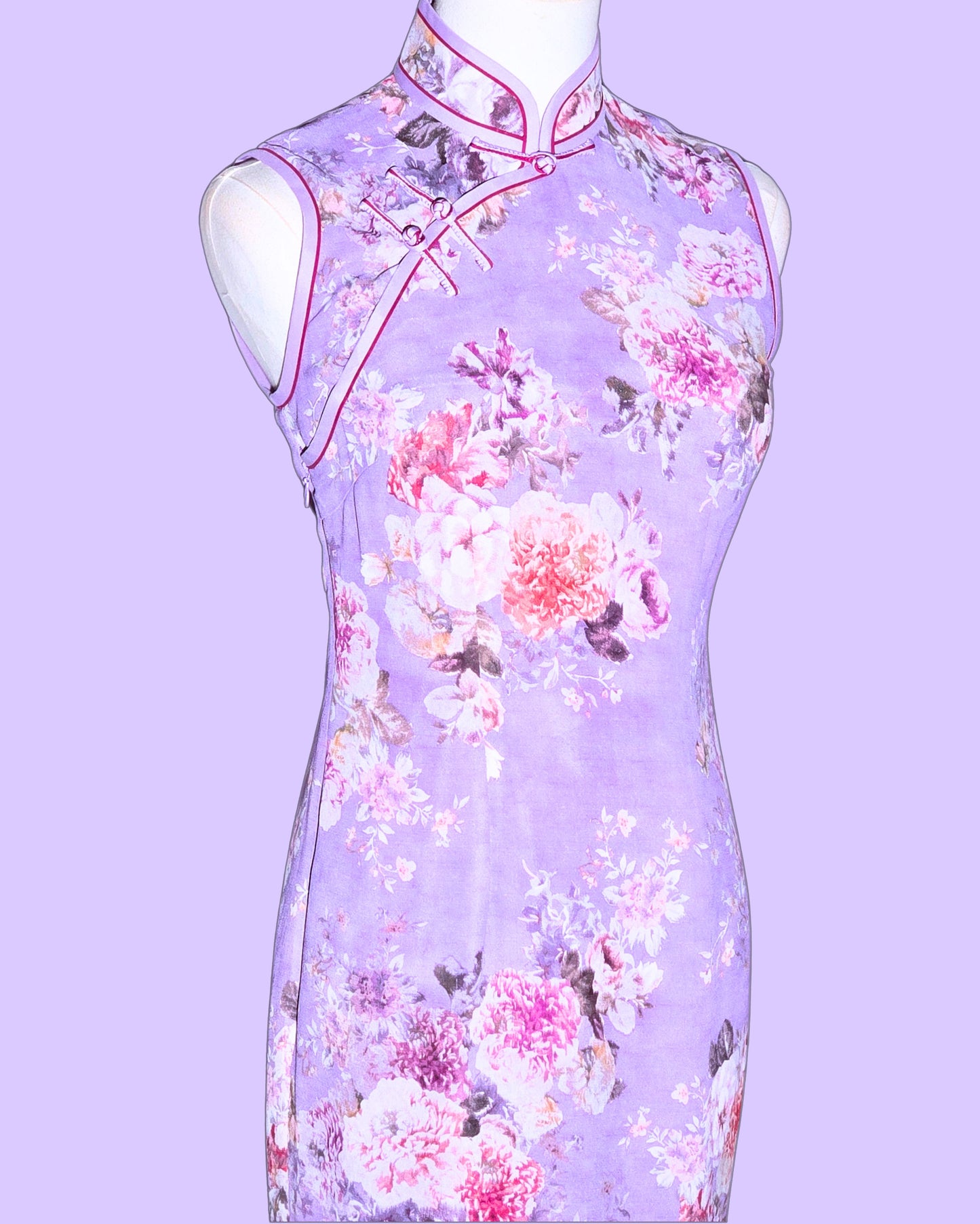 Purple Floral Cheongsam