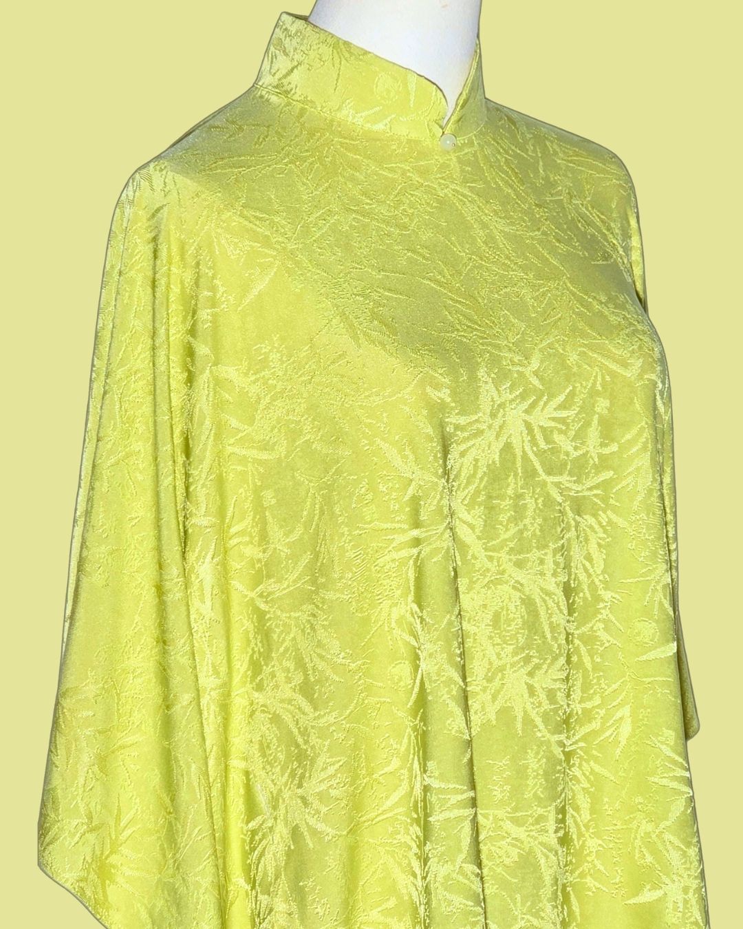Lime Green Floral Cheongsam Cape