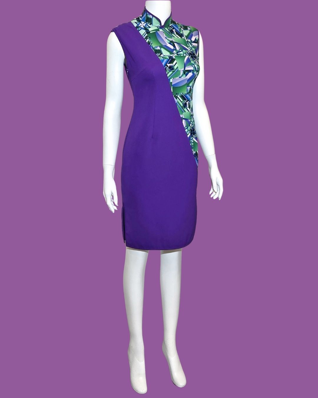 Lavender Purple Asymmetric Cheongsam