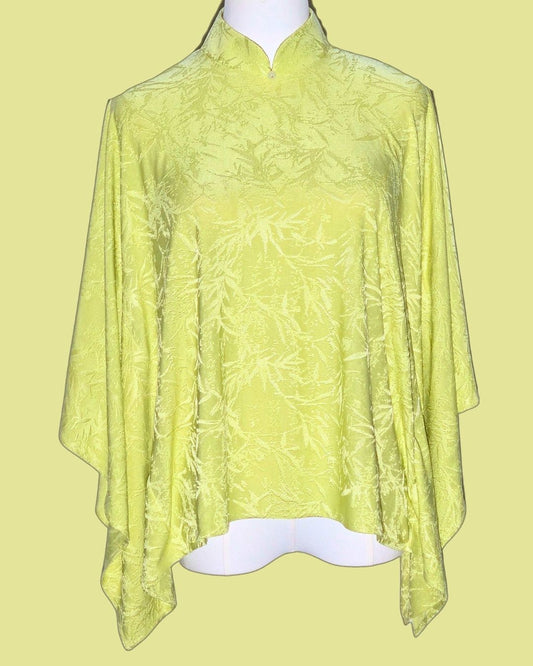 Lime Green Floral Cheongsam Cape