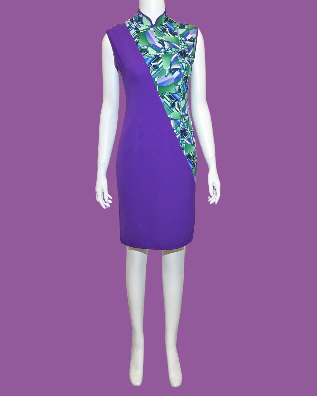 Lavender Purple Asymmetric Cheongsam