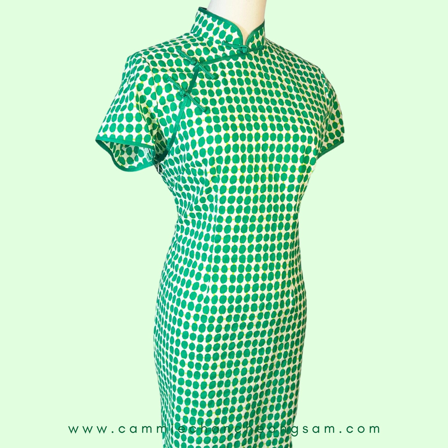 Green Polka Dot Cheongsam